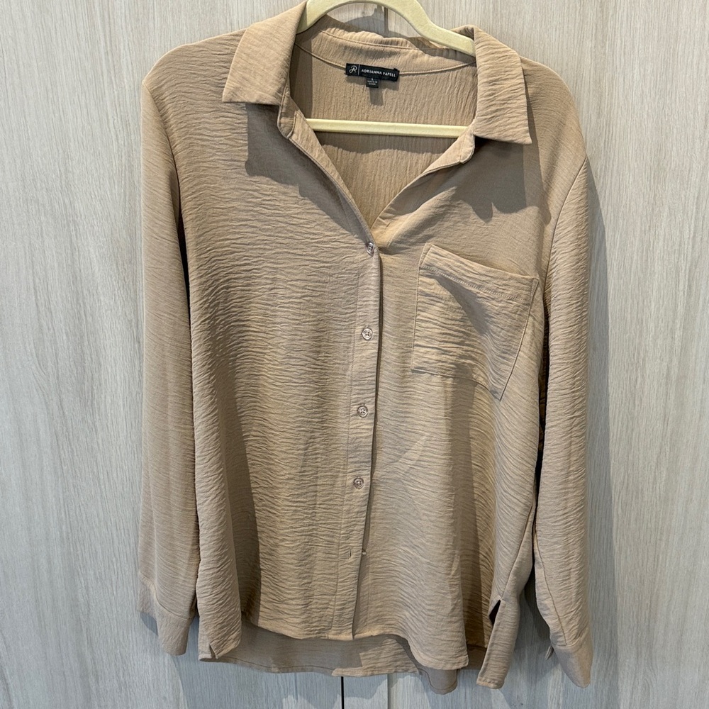 Adrianna Papell Beige Textured Top